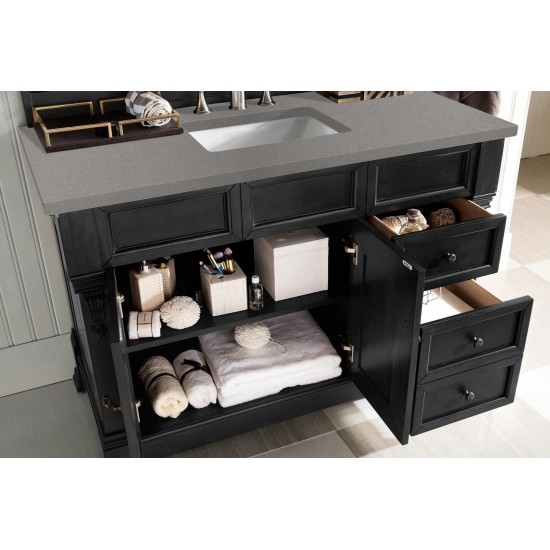 Brookfield 48" Single Vanity, Antique Black w/ 3 CM Grey Expo Quartz Top