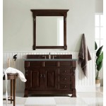 Brookfield 48" Single Vanity, Burnished Mahogany w/ 3 CM Cala Blue Quartz Top