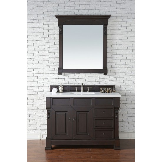 Brookfield 48" Single Vanity Burnished Mahogany w/ 3 CM Classic White Quartz Top