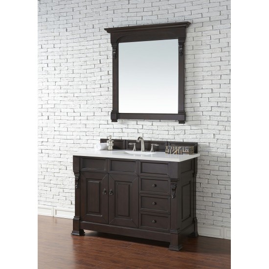 Brookfield 48" Single Vanity Burnished Mahogany w/ 3 CM Classic White Quartz Top