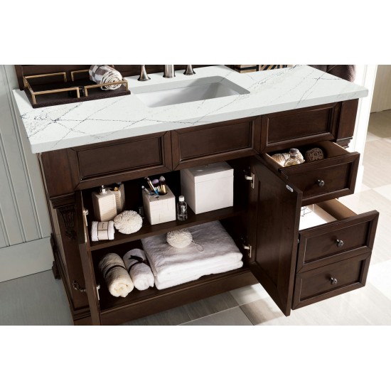 Brookfield 48" Single Vanity Mahogany w/3 CM Ethereal Noctis Quartz Top