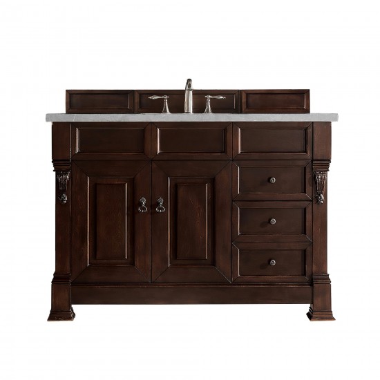 Brookfield 48" Single Vanity Burnished Mahogany w/3 CM Eternal Serena Quartz Top