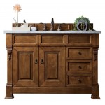 Brookfield 48" Single Vanity, Country Oak w/ 3 CM Carrara Marble Top