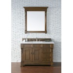 Brookfield 48" Single Vanity, Country Oak w/ 3 CM Classic White Quartz Top