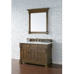 Brookfield 48" Single Vanity, Country Oak w/ 3 CM Classic White Quartz Top