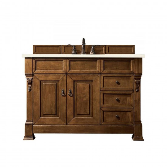 Brookfield 48" Single Vanity, Country Oak w/ 3 CM Eternal Marfil Quartz Top