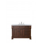 Brookfield 48" Single Vanity, Warm Cherry w/ 3 CM Carrara Marble Top