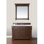 Brookfield 48" Single Vanity, Warm Cherry w/ 3 CM Carrara Marble Top