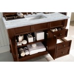 Brookfield 48" Single Vanity, Warm Cherry w/ 3 CM Carrara Marble Top