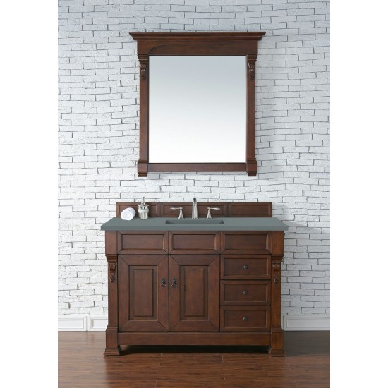 Brookfield 48" Single Vanity, Warm Cherry w/ 3 CM Cala Blue Quartz Top