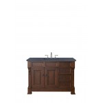 Brookfield 48" Single Vanity, Warm Cherry w/ 3 CM Charcoal Soapstone Quartz Top