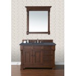 Brookfield 48" Single Vanity, Warm Cherry w/ 3 CM Charcoal Soapstone Quartz Top