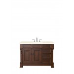 Brookfield 48" Single Vanity, Warm Cherry w/ 3 CM Eternal Marfil Quartz Top