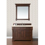 Brookfield 48" Single Vanity, Warm Cherry w/ 3 CM Eternal Marfil Quartz Top