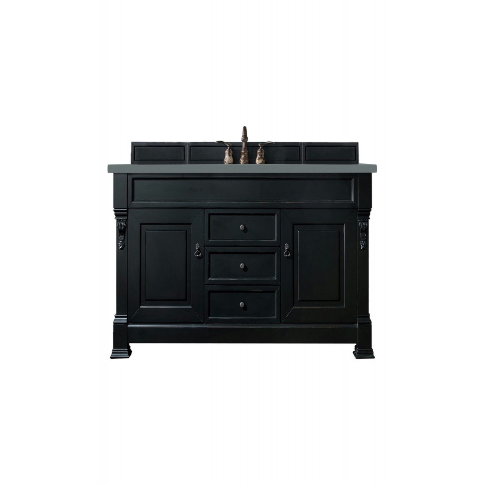 Brookfield 60" Single Vanity, Antique Black w/ 3 CM Cala Blue Quartz Top Brookfield 60" Single Vanity, Antique Black w/ 3 CM Cala Blue Quartz Top