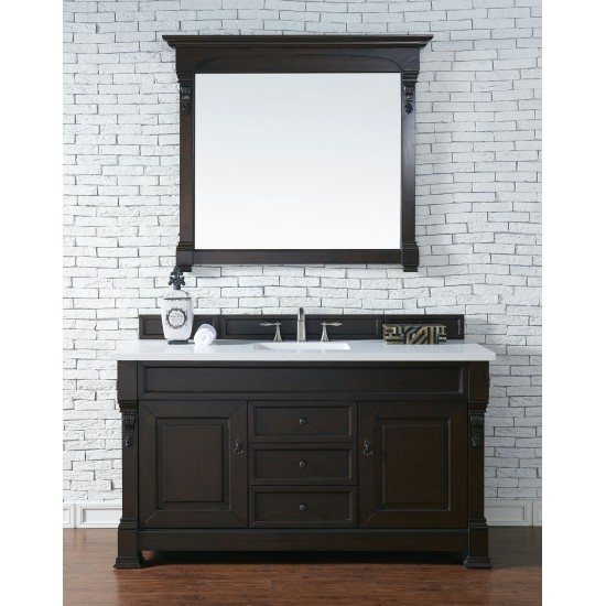 Brookfield 60" Single Vanity Burnished Mahogany w/ 3 CM Classic White Quartz Top