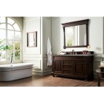 Brookfield 60" Single Vanity, Burnished Mahogany w/ 3 CM Grey Expo Quartz Top
