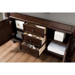 Brookfield 60" Single Vanity, Burnished Mahogany w/ 3 CM Grey Expo Quartz Top