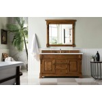 Brookfield 60" Single Vanity, Country Oak w/ 3 CM Arctic Fall Solid Surface Top