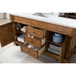 Brookfield 60" Single Vanity, Country Oak w/ 3 CM Arctic Fall Solid Surface Top