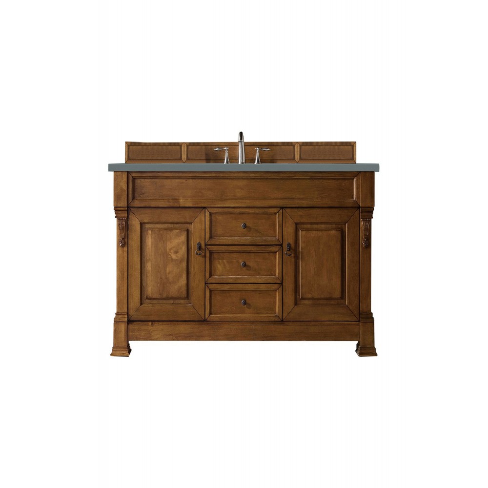 Brookfield 60" Single Vanity, Country Oak w/ 3 CM Cala Blue Quartz Top