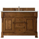 Brookfield 60" Single Vanity, Country Oak w/ 3 CM Eternal Serena Quartz Top