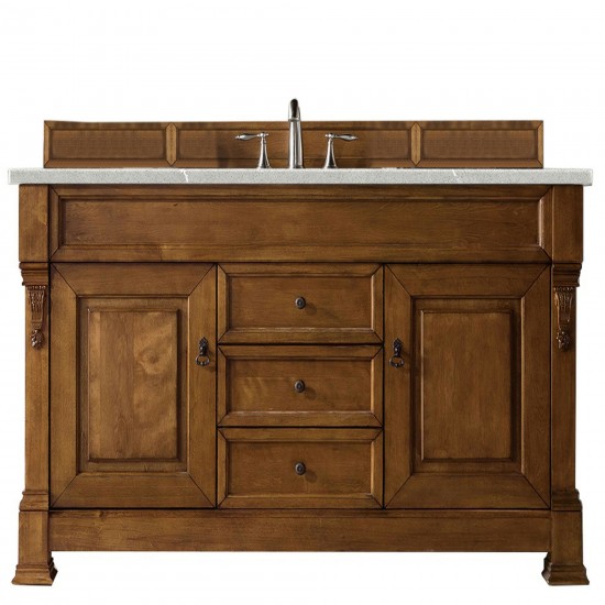 Brookfield 60" Single Vanity, Country Oak w/ 3 CM Eternal Serena Quartz Top