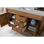 Brookfield 60" Single Vanity, Country Oak w/ 3 CM Eternal Serena Quartz Top