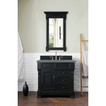 Brookfield 36" Single Vanity, Antique Black w/ 3 CM Cala Blue Quartz Top