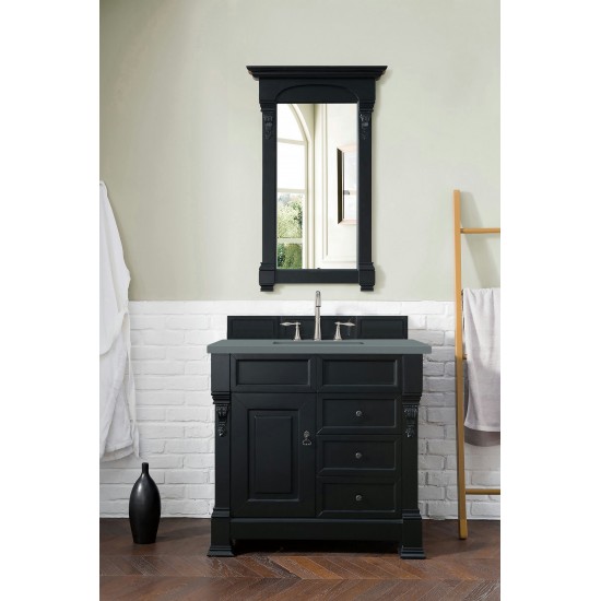 Brookfield 36" Single Vanity, Antique Black w/ 3 CM Cala Blue Quartz Top