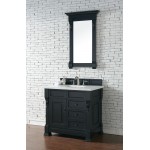 Brookfield 36" Single Vanity, Antique Black w/ 3 CM Classic White Quartz Top