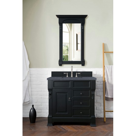 Brookfield 36" Single Vanity Antique Black w/ 3 CM Charcoal Soapstone Quartz Top