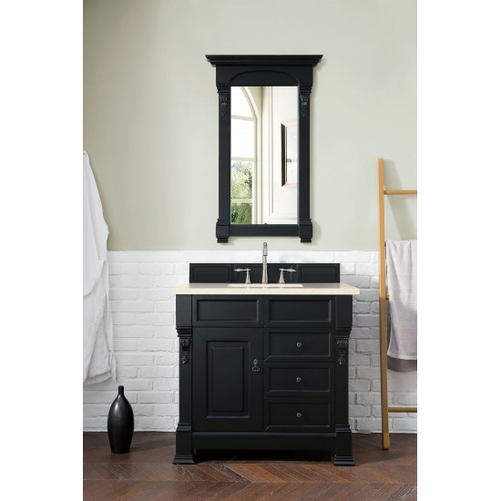 Brookfield 36" Single Vanity, Antique Black w/ 3 CM Eternal Marfil Quartz Top