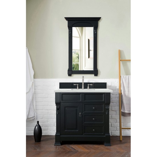 Brookfield 36" Single Vanity, Antique Black w/ 3 CM Ethereal Noctis Quartz Top