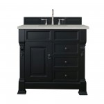 Brookfield 36" Single Vanity, Antique Black w/ 3 CM Eternal Serena Quartz Top