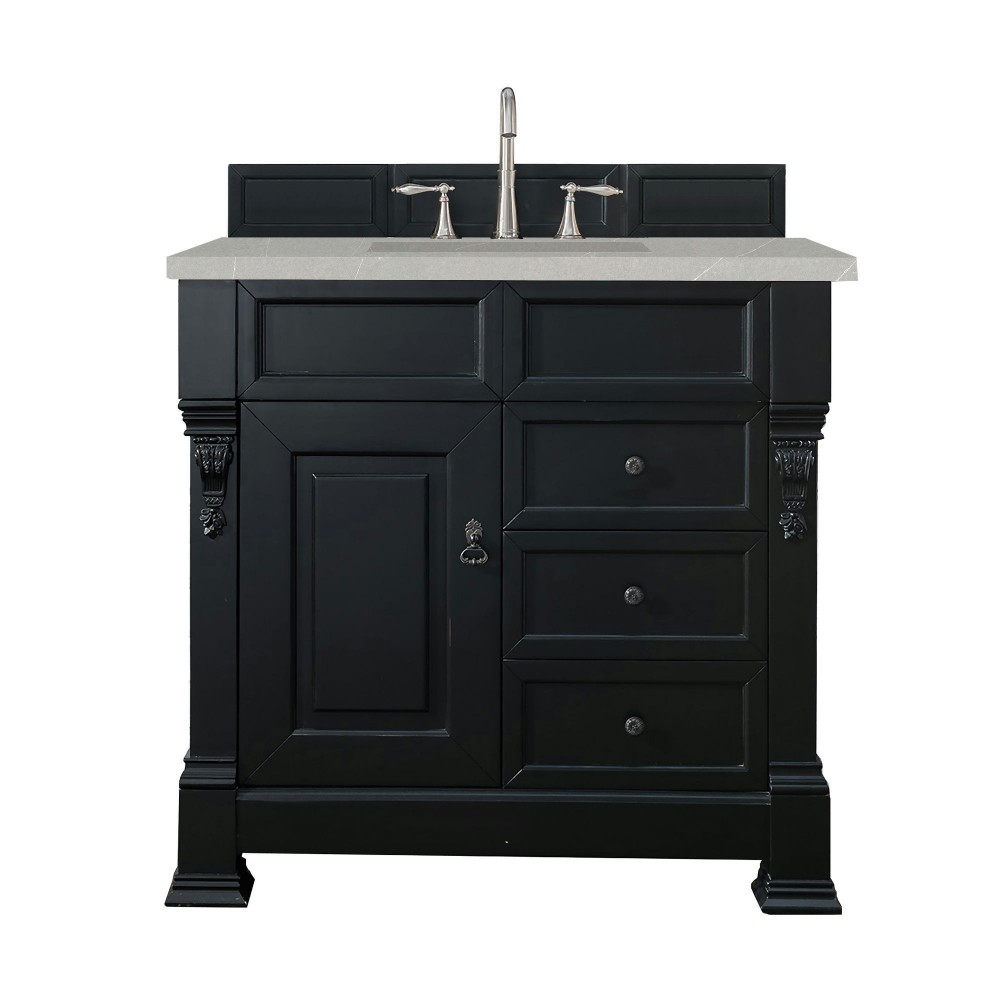 Brookfield 36" Single Vanity, Antique Black w/ 3 CM Eternal Serena Quartz Top