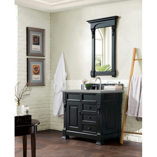 Brookfield 36" Single Vanity, Antique Black w/ 3 CM Eternal Serena Quartz Top