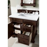 Brookfield 36" Single Vanity Mahogany w/3 CM Arctic Fall Solid Surface Top