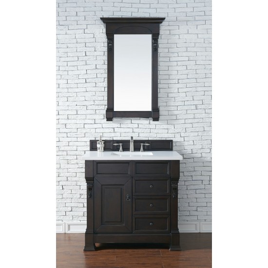 Brookfield 36" Single Vanity Burnished Mahogany w/ 3 CM Classic White Quartz Top