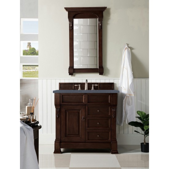 Brookfield 36" Single Vanity Mahogany w/3 CM Charcoal Soapstone Quartz Top