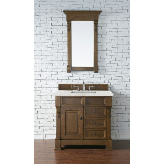 Brookfield 36" Single Vanity Country Oak w/ 3 CM Jasmine Pearl Quartz Top