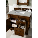 Brookfield 36" Single Vanity, Country Oak w/ 3 CM Eternal Serena Quartz Top