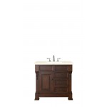 Brookfield 36" Single Vanity, Warm Cherry w/ 3 CM Eternal Marfil Quartz Top