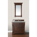 Brookfield 36" Single Vanity, Warm Cherry w/ 3 CM Eternal Serena Quartz Top