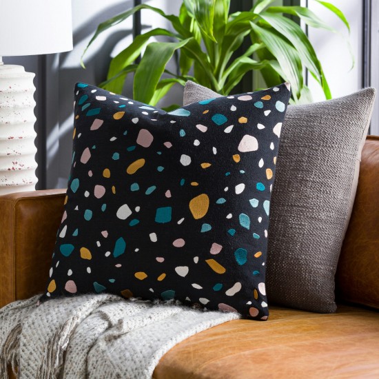 Surya Terra Black Pillow Cover 22"H X 22"W