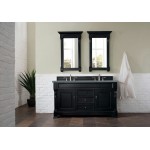 Brookfield 60" Double Vanity, Antique Black w/ 3 CM Cala Blue Quartz Top