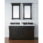 Brookfield 60" Double Vanity Burnished Mahogany w/ 3 CM Classic White Quartz Top