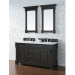 Brookfield 60" Double Vanity Burnished Mahogany w/ 3 CM Classic White Quartz Top