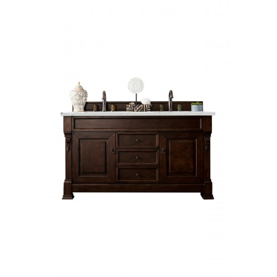 Brookfield 60" Double Vanity Mahogany w/3 CM Ethereal Noctis Quartz Top