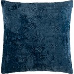 Surya Velvet Deco Dark Blue Pillow Cover 20"H X 20"W